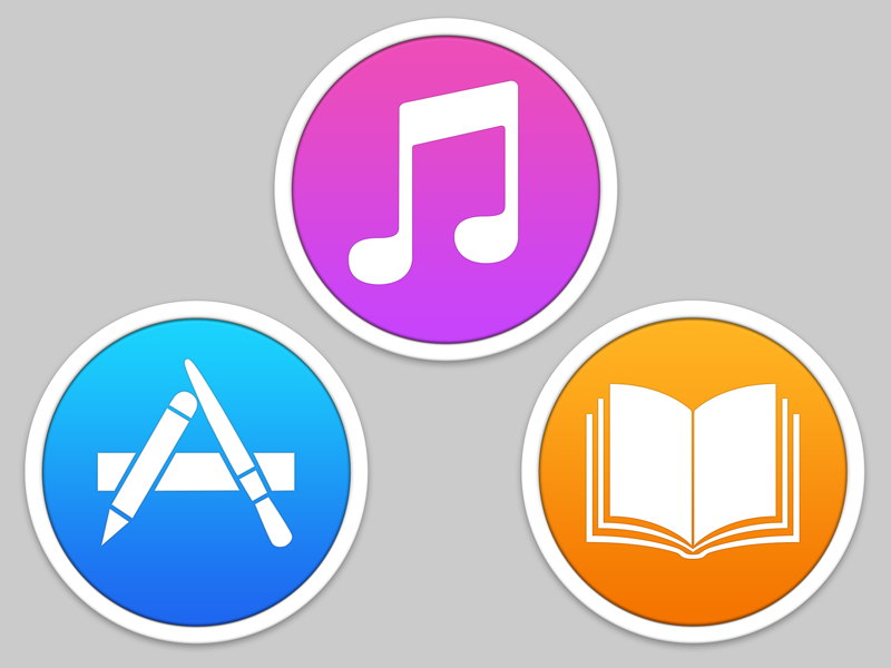 800x600 Itunes + App Store + Ibooks Icons On Mac Os