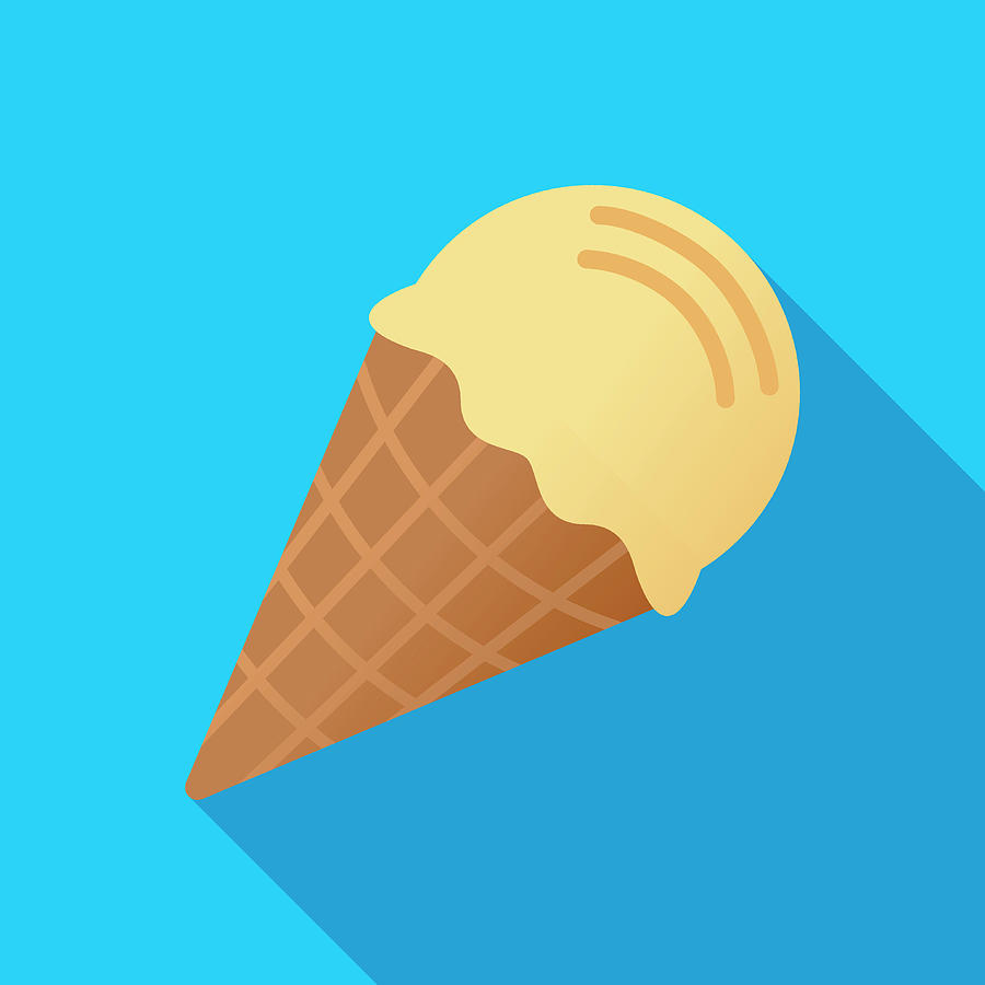 900x900 Ice Cream Cone Icon Flat Digital Art
