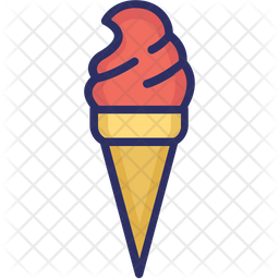 256x256 Ice Cream Cone Icon Of Colored Outline Style