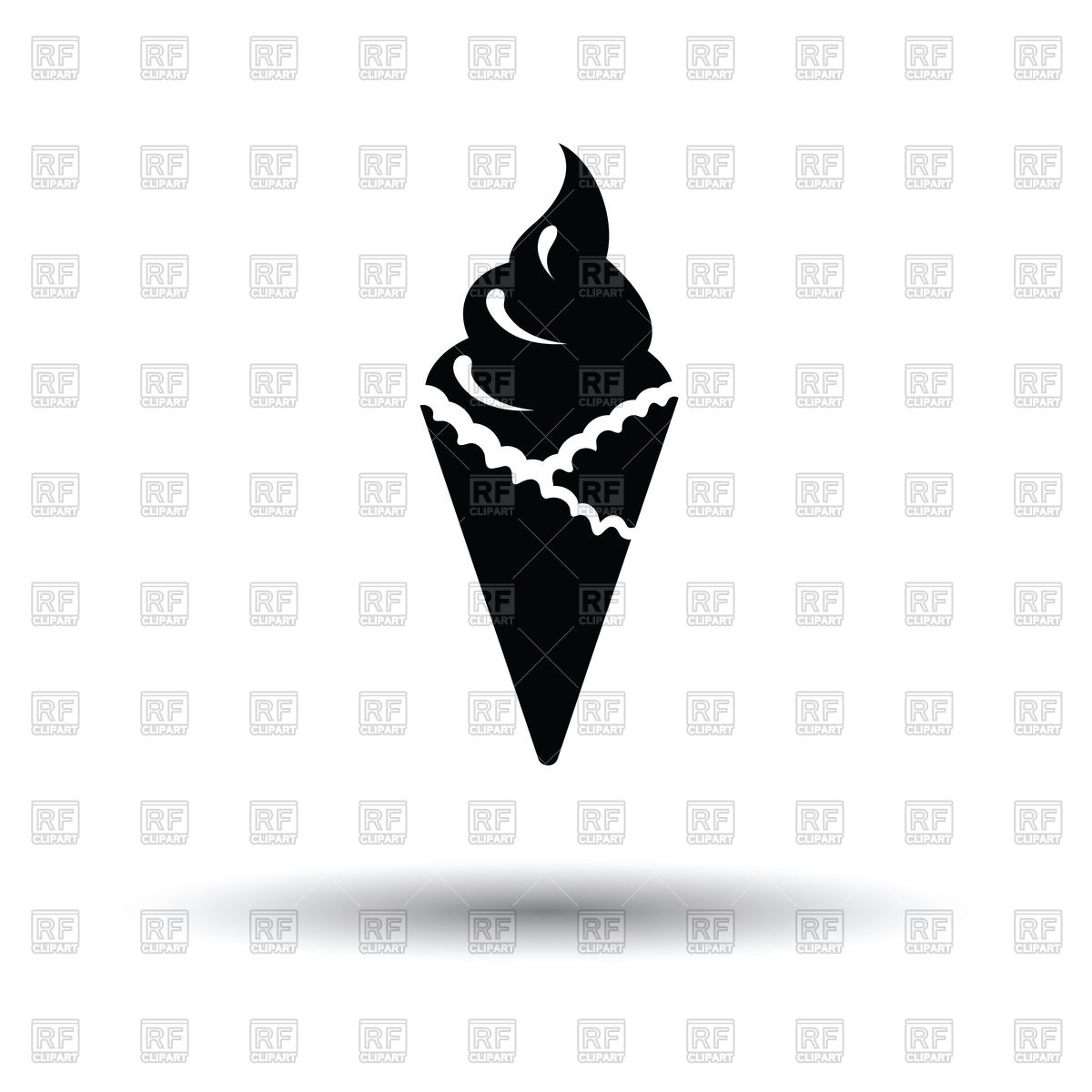 1200x1200 Ice Cream Cone Black Icon On White Background Vector Image Of Food