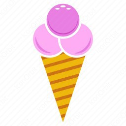 256x256 Strawberry Ice Cream Cone Icon