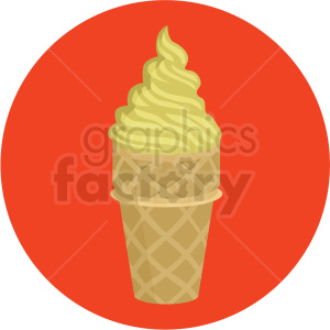 300x300 Vanilla Ice Cream Cone Vector Flat Icon Clipart With Circle