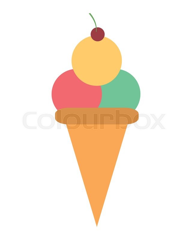 640x800 Flat Design Ice Cream Cone Icon Vector Stock Vector Colourbox