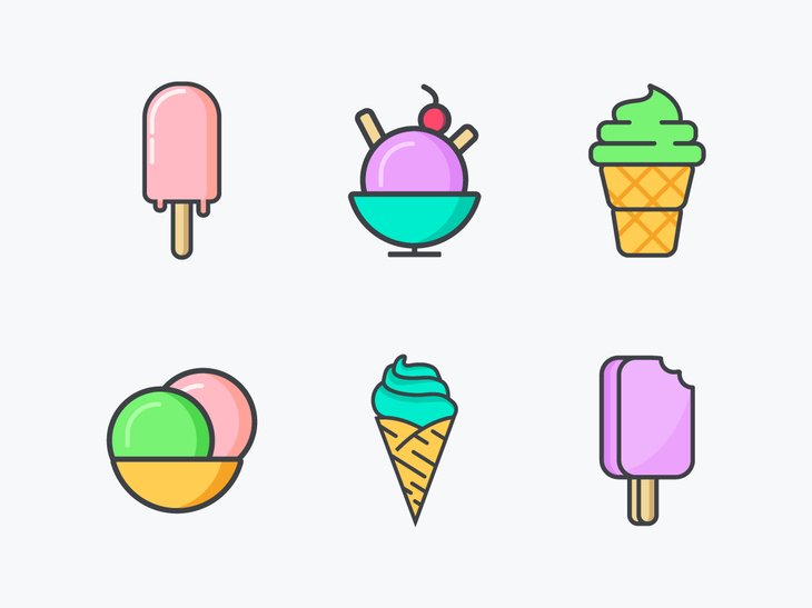 730x547 Ice Cream Icon Set