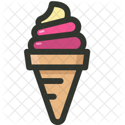 256x256 Icecream Icon Of Colored Outline Style