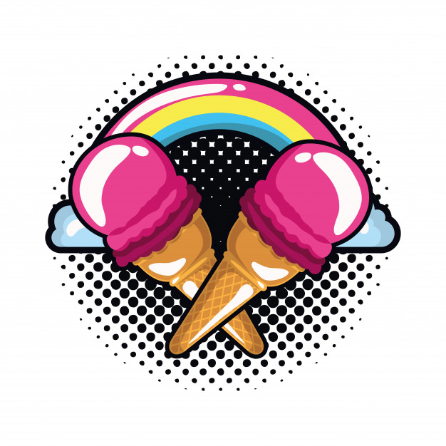 626x626 Pop Art Ice Cream Icon Vector Premium Download