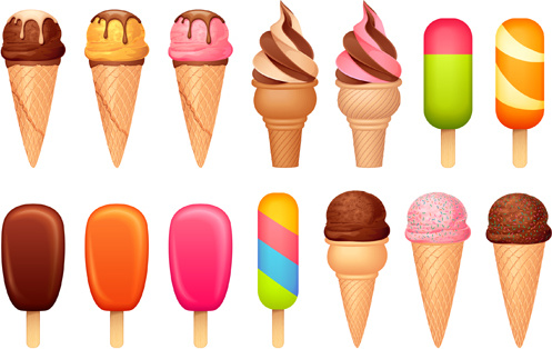 497x314 Vector Ice Cream Icons Set Free Vector In Encapsulated Postscript