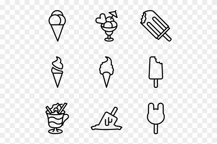 880x585 Ice Cream Icons Royalty Free Cliparts, Vectors