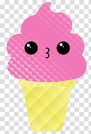293x431 Kawaii, Pink And Yellow Ice Cream Icon Transparent Background Png