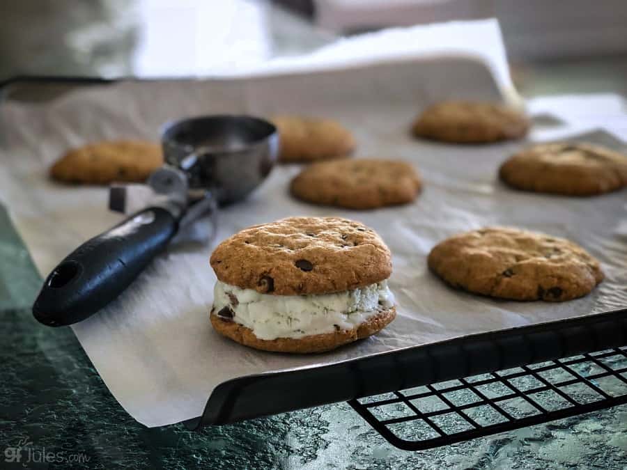 900x675 Gluten Free Chocolate Chip Cookie Ice Cream Sandwiches
