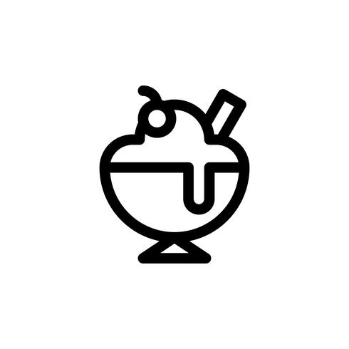 Ice Cream Sundae Vector Illustration, Sweets Line Style Icon 490x490 Ice Cream Sundae Vector Illustration, Sweets Line Style Icon