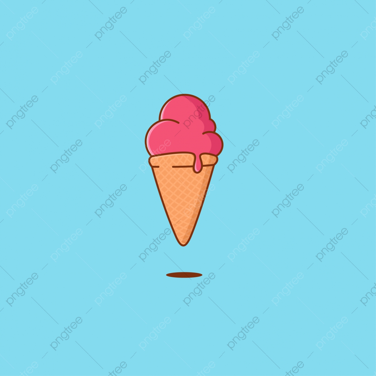 1200x1200 Ice Cream Illustration Icon Logo In Flat Style, Ice, Cream, Summer