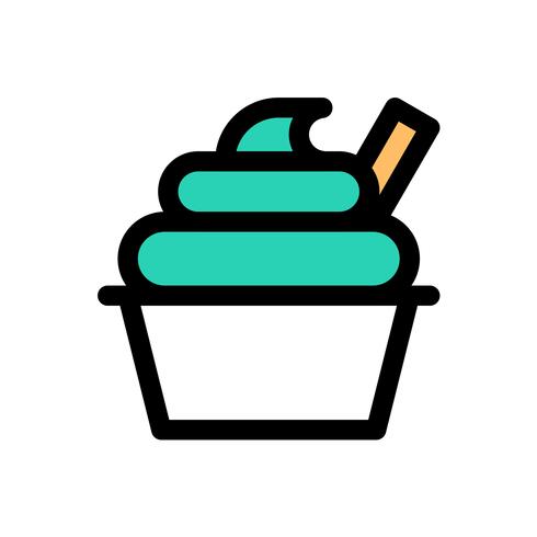 490x490 Ice Cream Cup Vector, Sweets Filled Icon Editable Outline