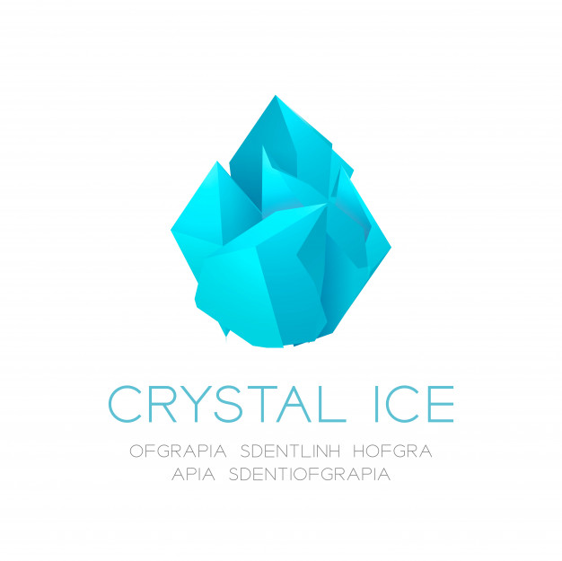 626x625 Crystal Ice Icon Illustration On White Background Vector Premium
