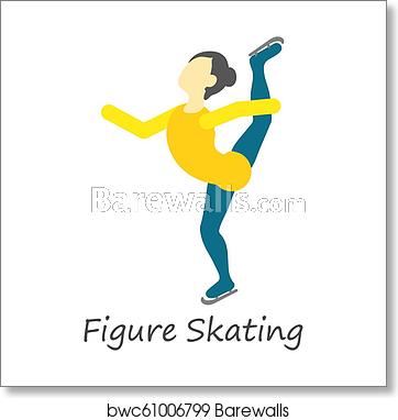Figure Skating Icon, Isometric Style, Art Print Barewalls 362x382 Figure Skating Icon, Isometric Style, Art Print Barewalls