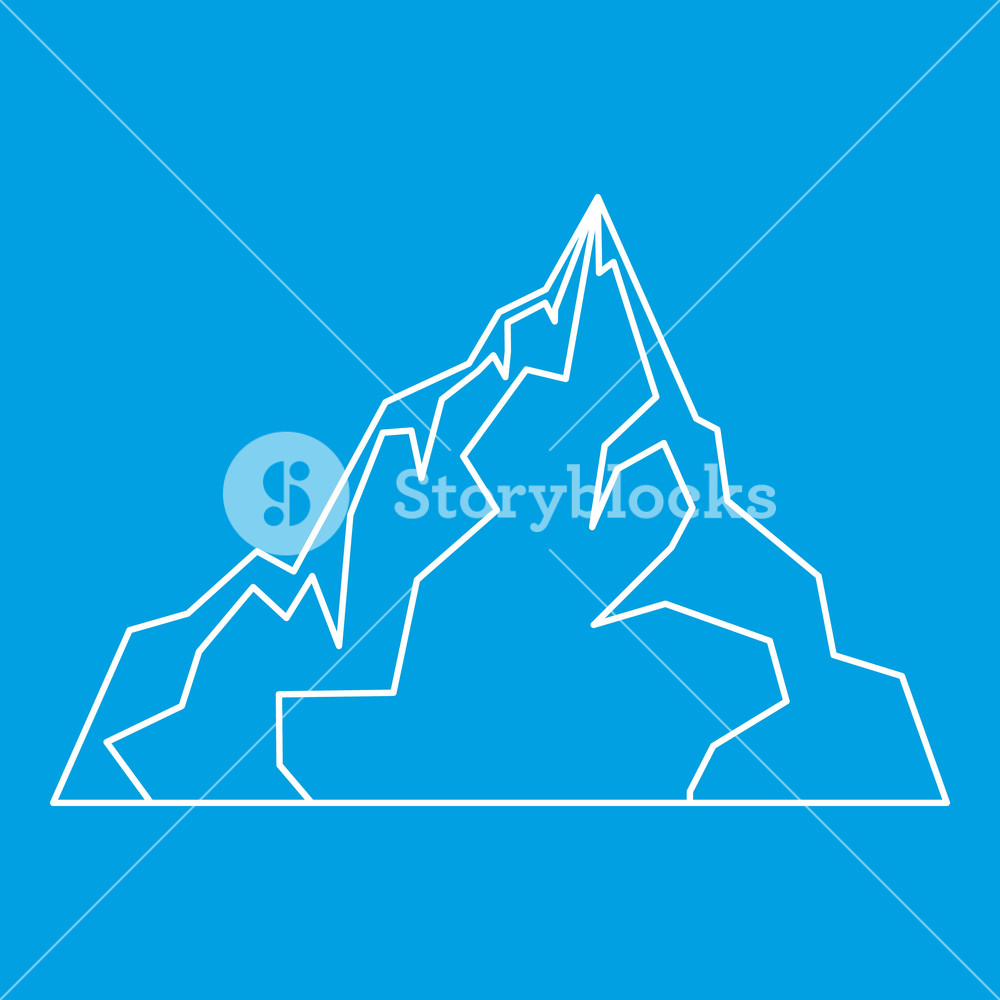 1000x1000 Iceberg Icon Blue Outline Style Isolated Illustration Thin Line