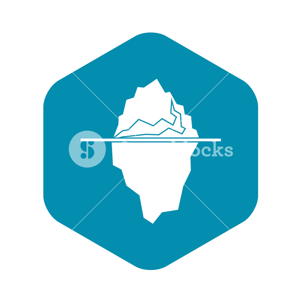 1000x1000 Iceberg Icon In Simple Style Isolated Vector Illustration Royalty