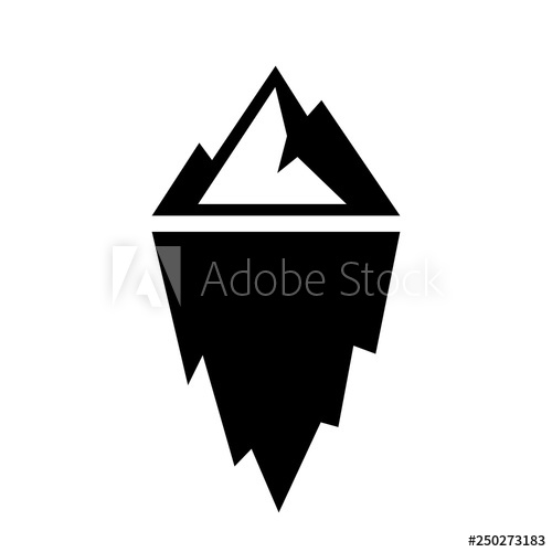 500x500 Iceberg Silhouette Vector Icon