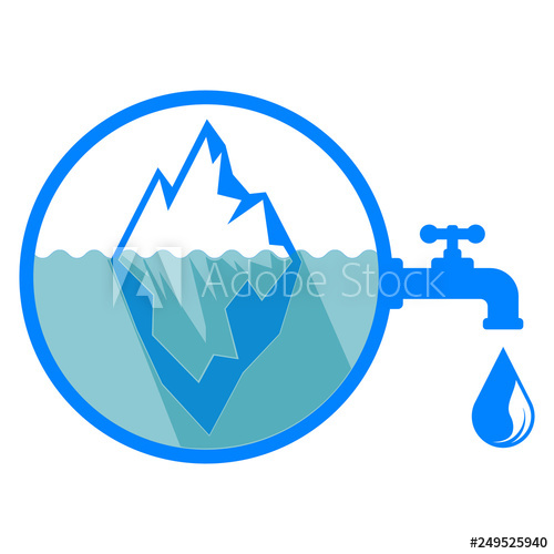 500x500 Water Logo, Iceberg, Icon Symbol Of Water, Natural, Pure Blue