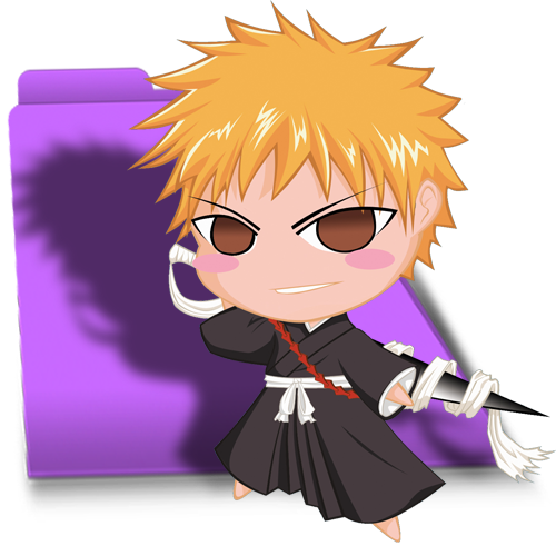 500x500 Bleach Chibi Ichigo Folder Icon Free Download As Png And Icon