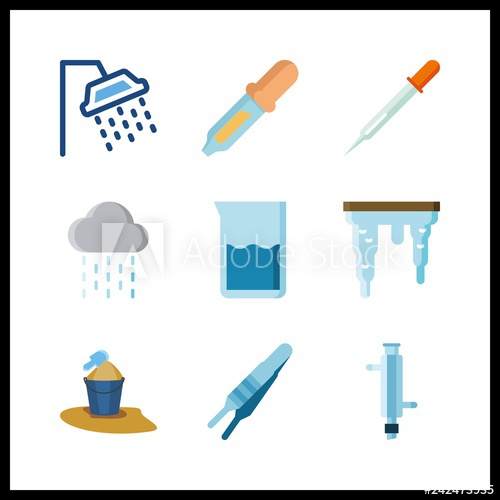 500x500 Drop Icon Vector Illustration Drop Set Icicle And Drepper