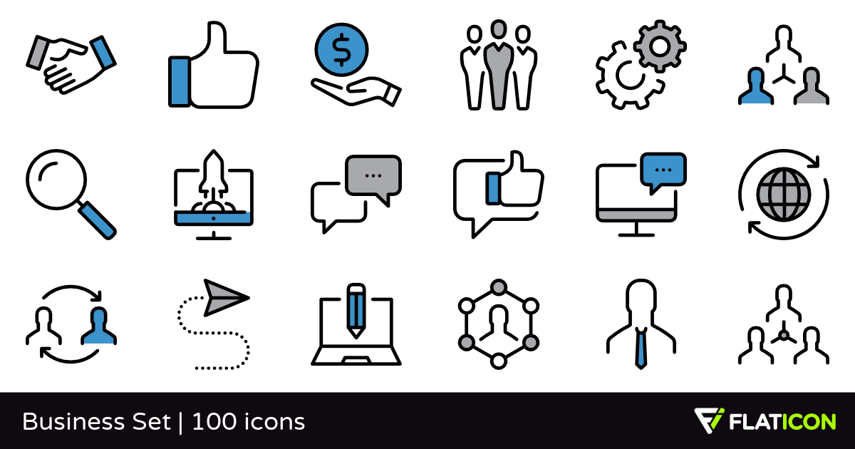 1200x630 Business Set Free Icons