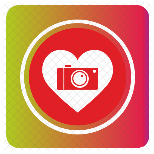 512x512 Camera Love Icon Of Flat Style
