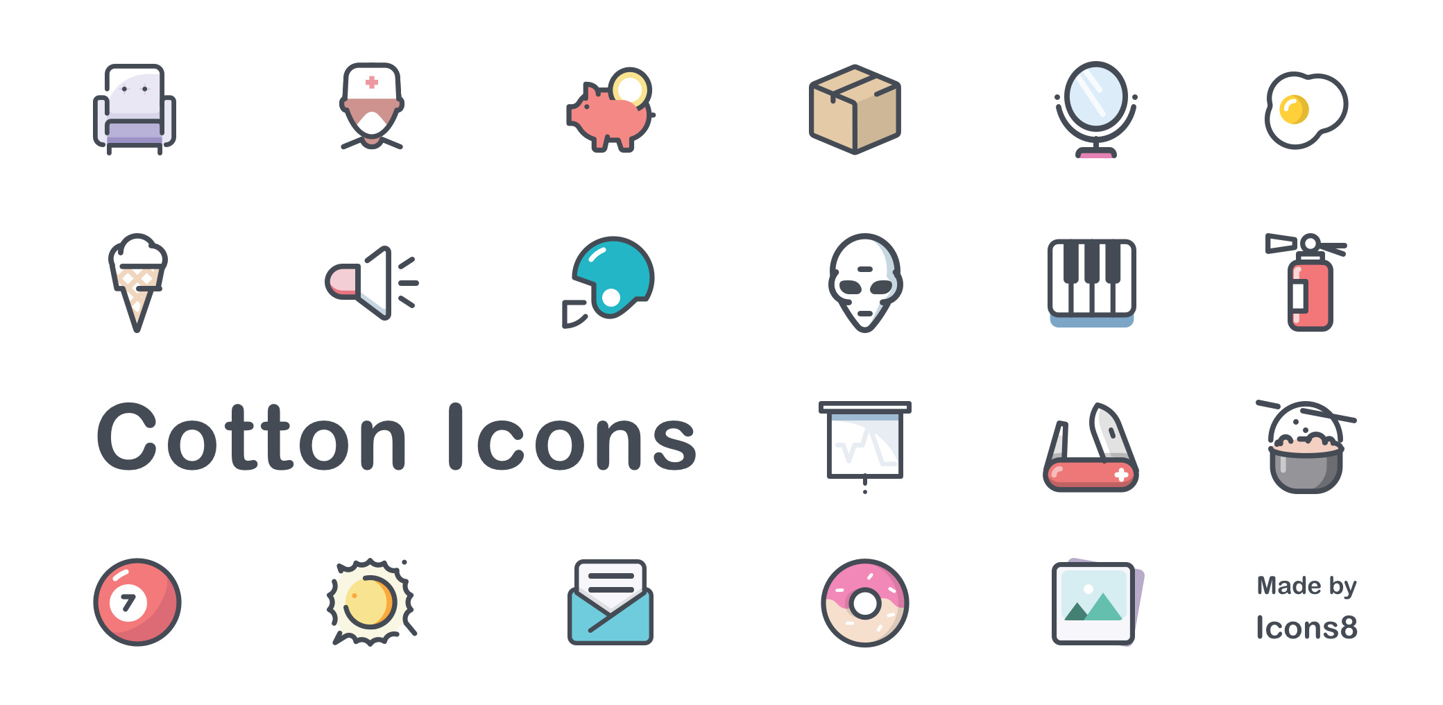 2080x1016 Free Pastel Icons