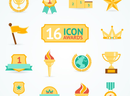 452x336 Golden Cups And Medal Icon Vector Material Icons Free Golden