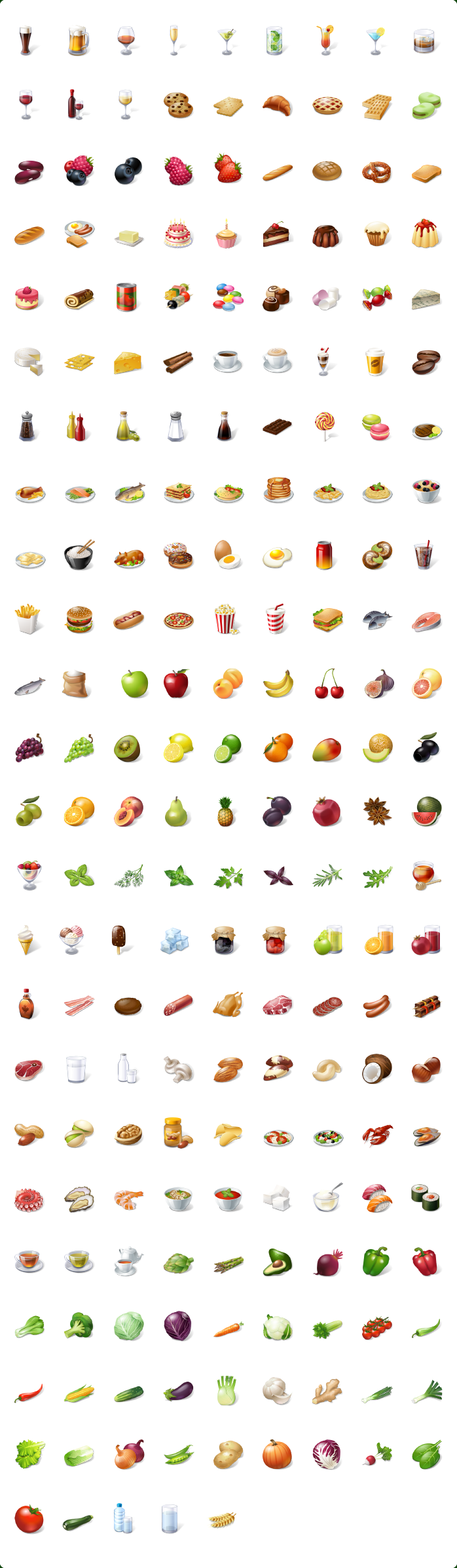 698x2390 Food Icons With Custom Icon Design Service