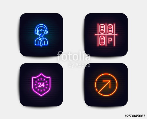 500x405 Neon Glow Lights Set Of Shipping Support, Parking Place