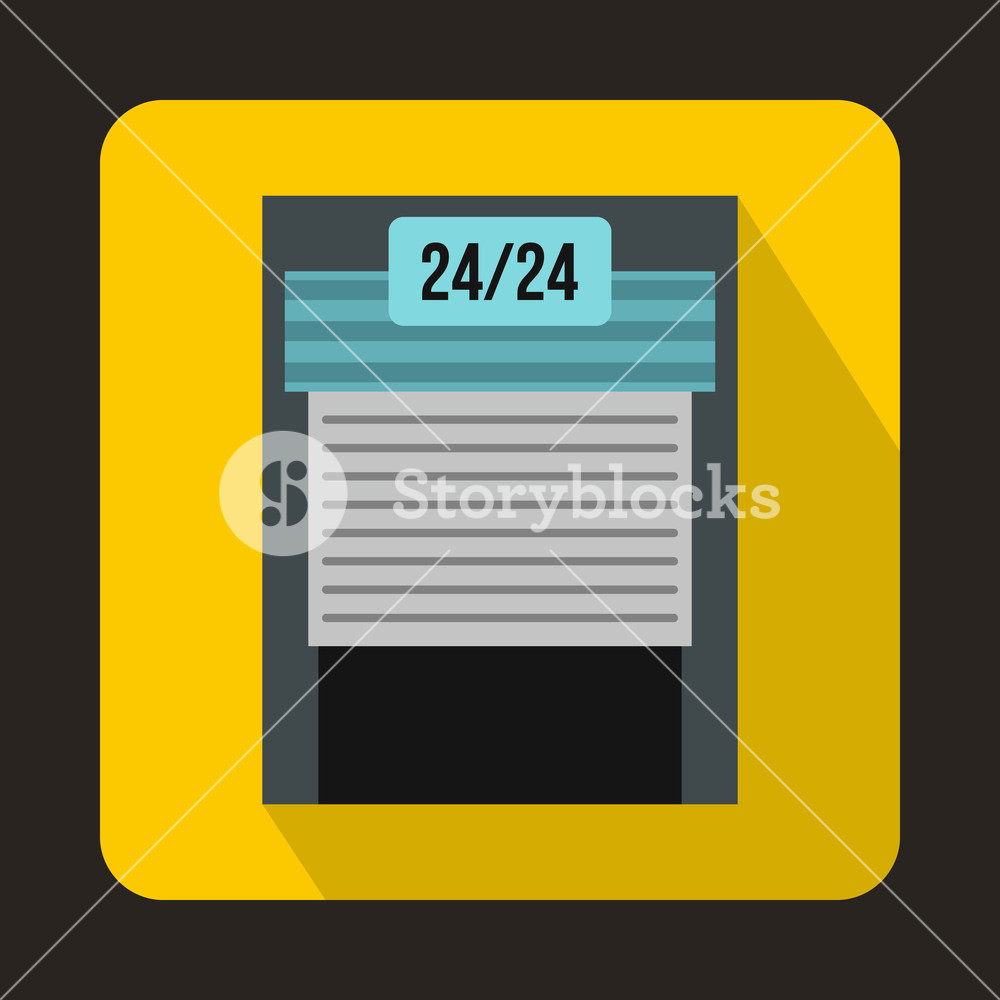 1000x1000 Hours Parking Icon In Flat Style On A Yellow Background Royalty