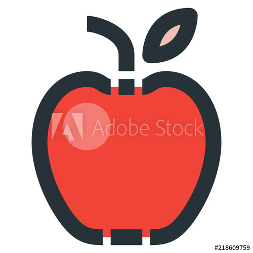 500x500 Apple Vector Filled Line Icon Pixel Perfect Editable