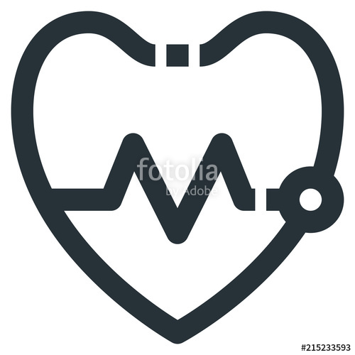 500x500 Heartbeat Vector Line Icon Pixel Perfect Editable Pixel