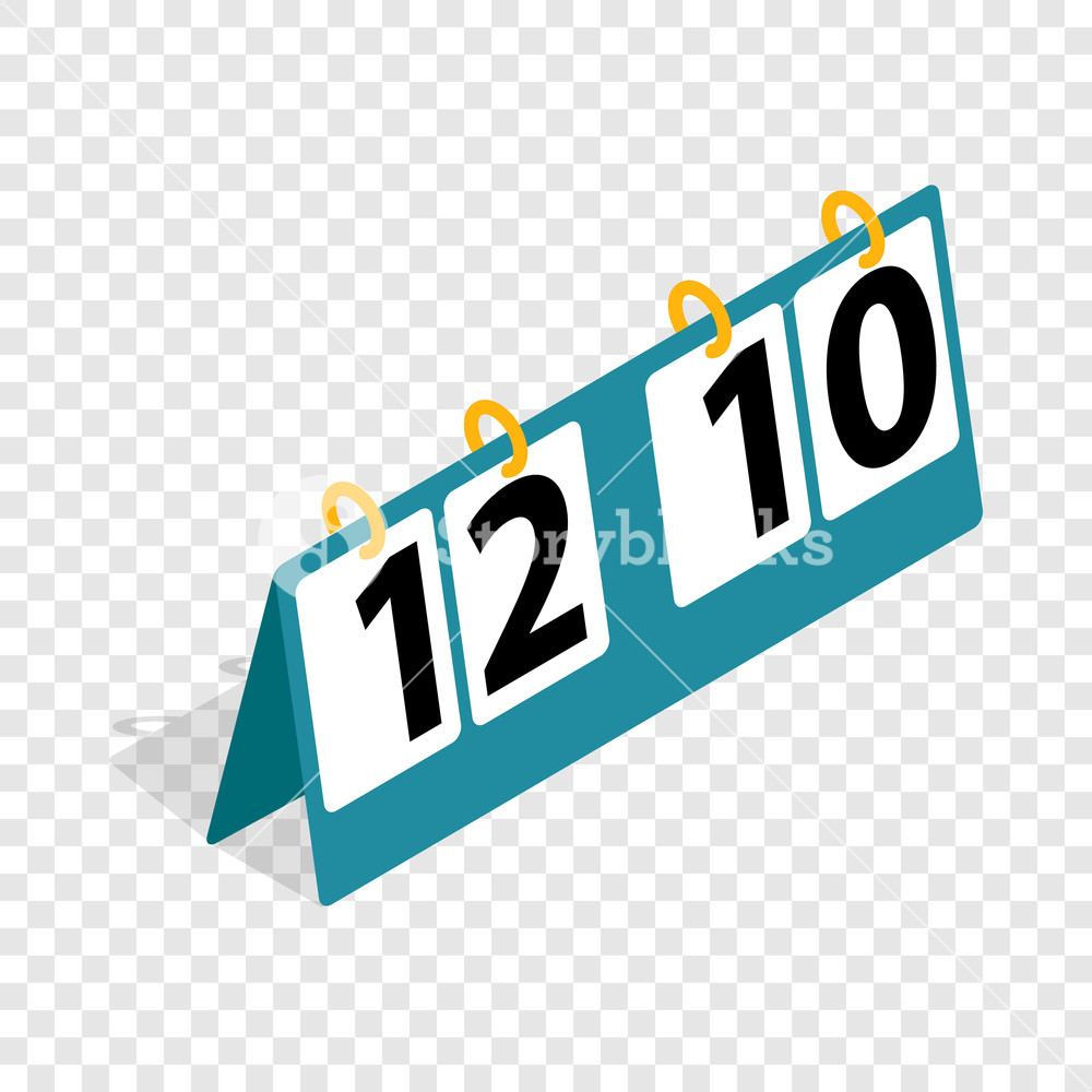 1000x1000 Tennis Score Board Isometric Icon On A Transparent Background