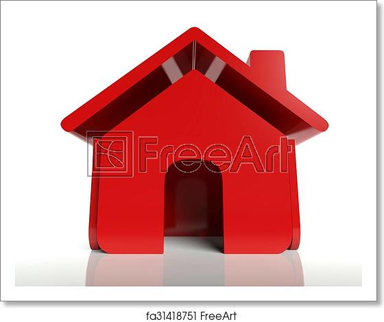 560x470 Free Art Print Of Red House Icon, Symbol Icon Red House