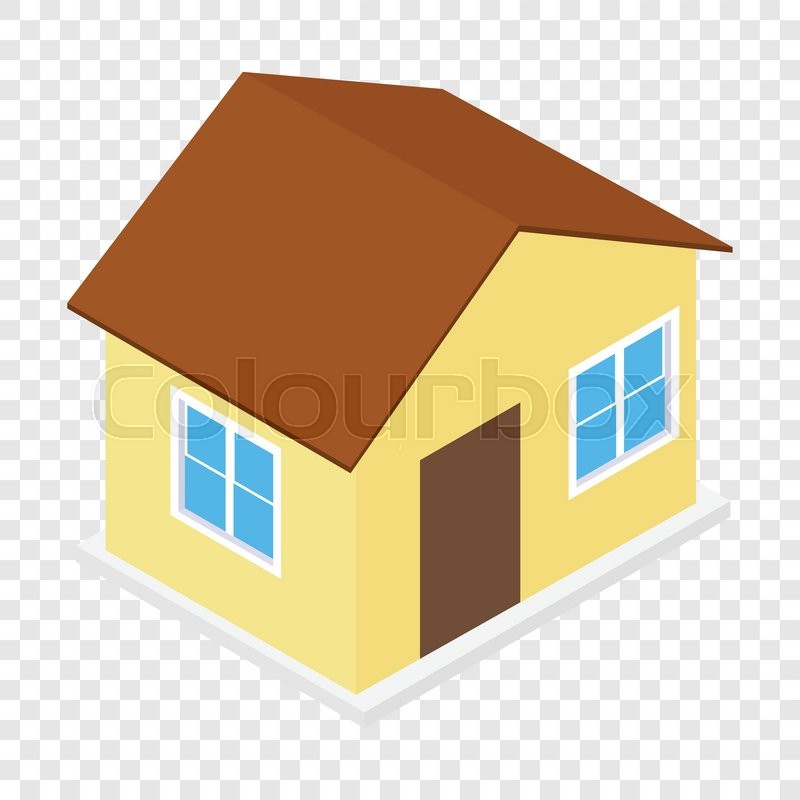 800x800 House Isometric Icon On Transparent Stock Vector Colourbox