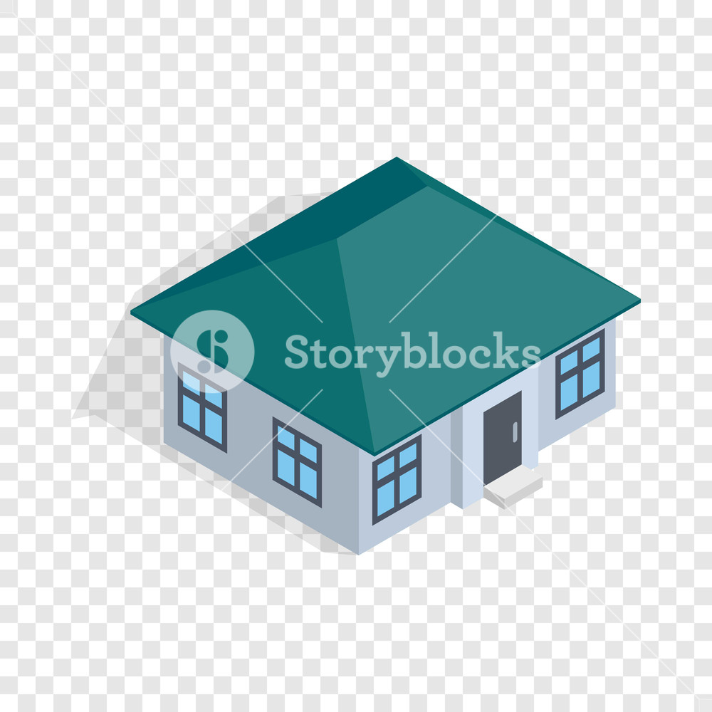 1000x1000 One Storey House Isometric Icon On A Transparent Background
