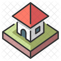 256x256 House Icon Of Colored Outline Style