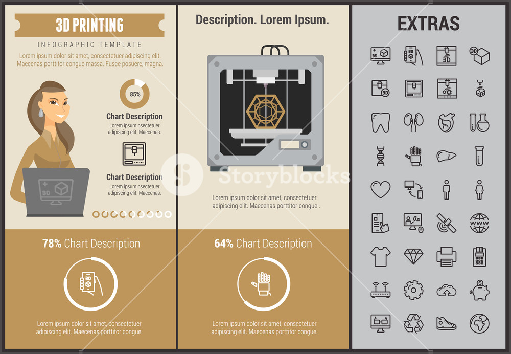 1000x692 Printing Infographic Template, Elements And Icons Infograph