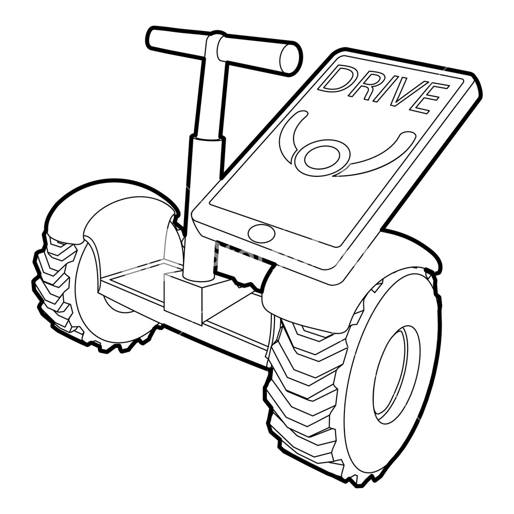 1000x1000 Drive On Segway Icon Outline Illustration Of Drive On Segway