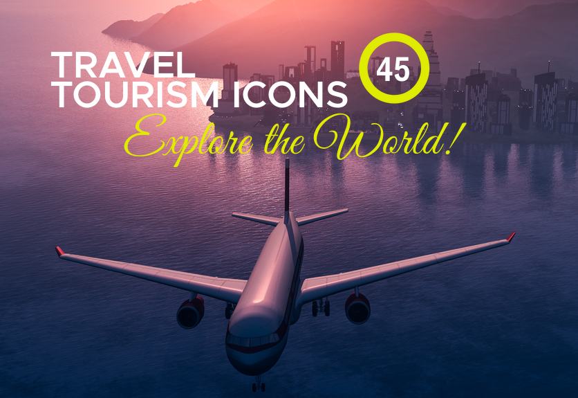 Travel, Tourism Vacation Icons Sets Decolore Net 836x575 Travel, Tourism Vacation Icons Sets Decolore Net