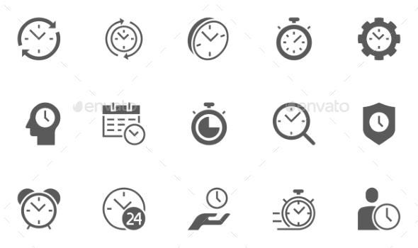 Set Of Time Management Vector Icons Pixel 590x350 Set Of Time Management Vector Icons Pixel