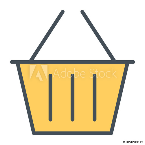 Shopping Basket Pixel Perfect Vector Thin Line Icon Simple 500x500 Shopping Basket Pixel Perfect Vector Thin Line Icon Simple