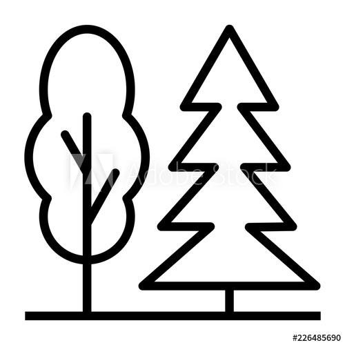 Trees Thin Line Icon Simple Minimal Pictogram 500x500 Trees Thin Line Icon Simple Minimal Pictogram