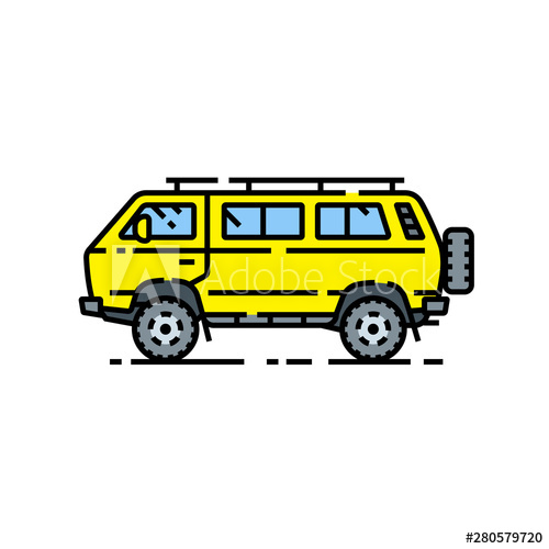 500x500 Van Line Icon Offroad Microbus Symbol Yellow All Terrain