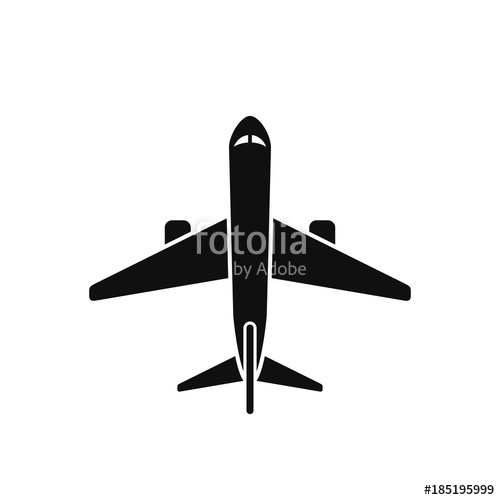 500x500 Airplane Flat Icon View From Above Vector Isolated Plane Icon