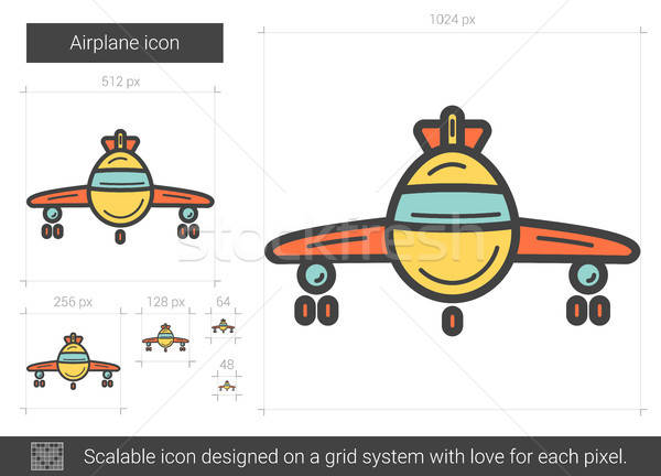 600x432 Airplane Line Icon Vector Illustration Andrei Krauchuk