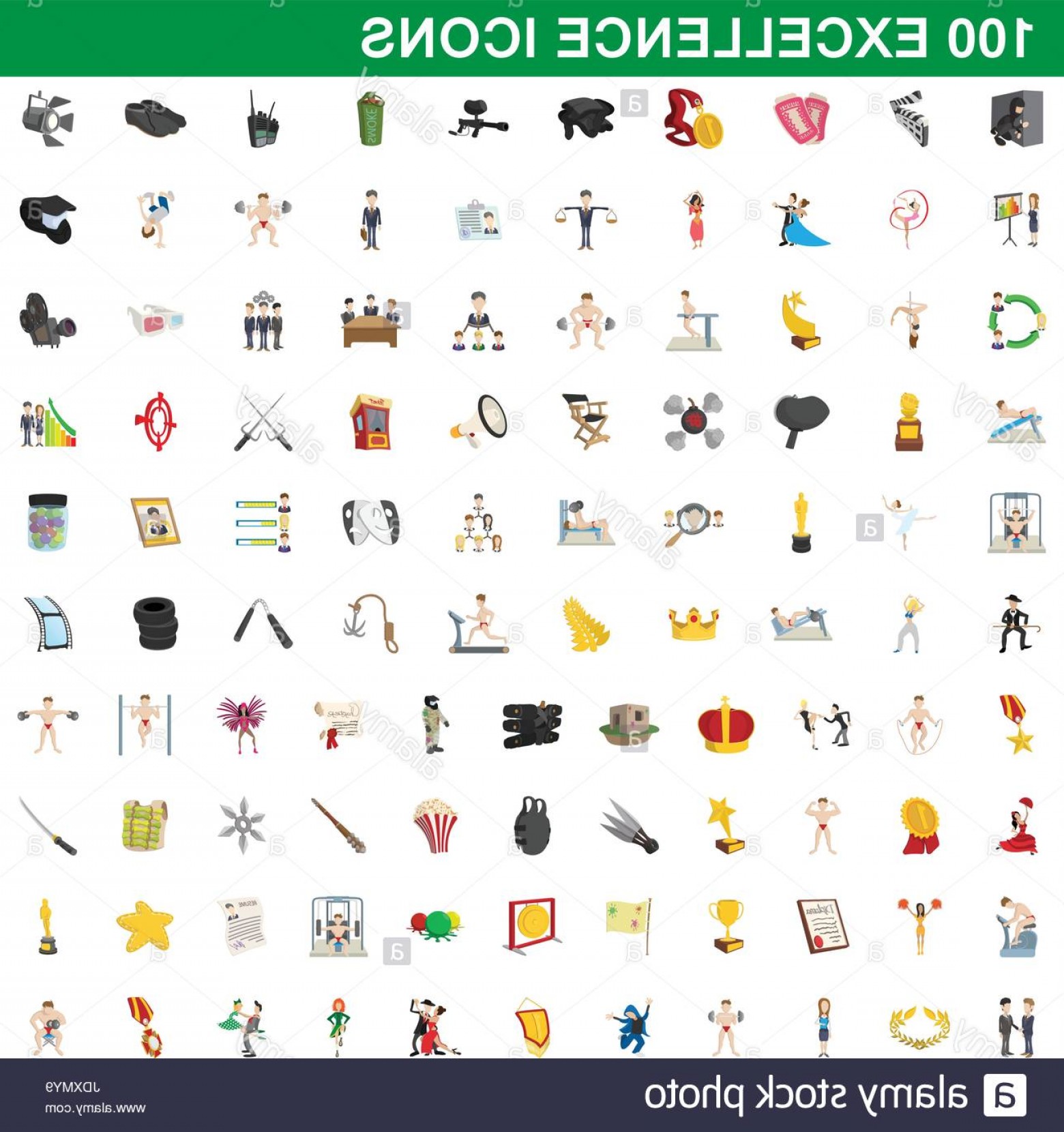 1560x1660 Stock Photo Excellence Icons Set In Cartoon Style For Any Design