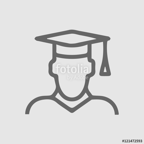 500x500 Male University Graduate In Graduation Cap Vector Logo Icon